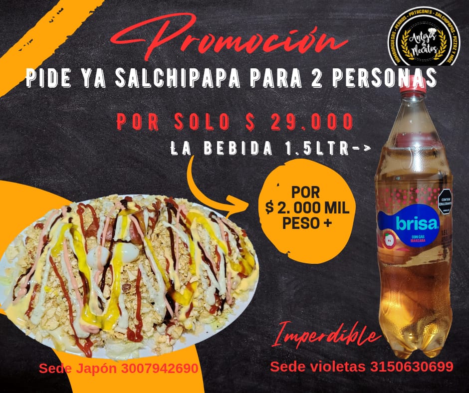 Combo salchipapa para 2 personas