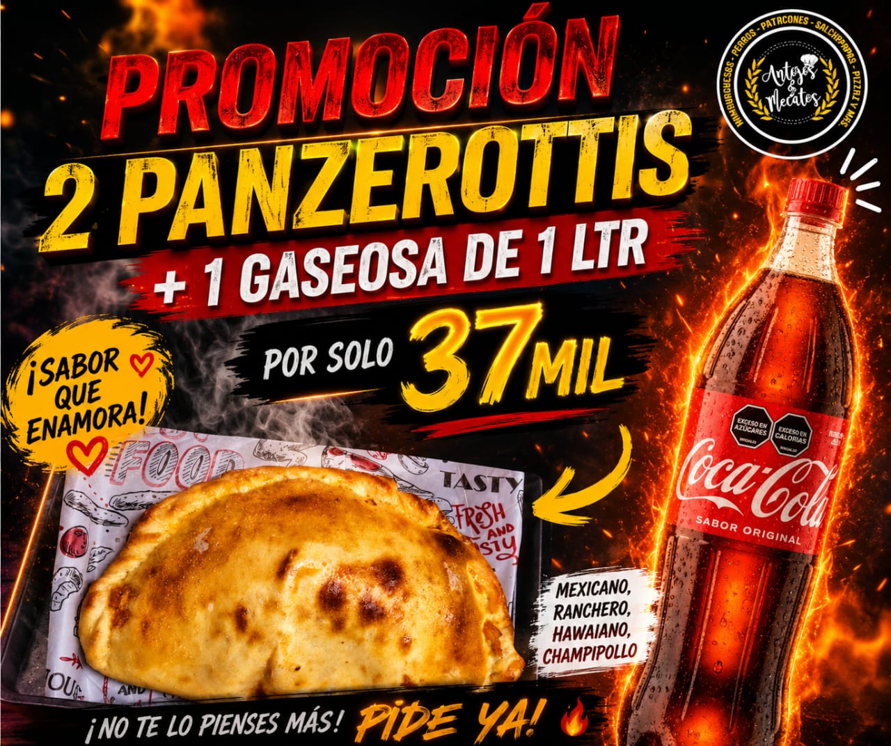 Promoción 2 panzerottis + coca cola 