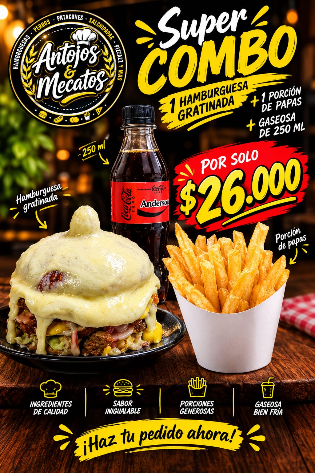 Hamburguesa gratinada